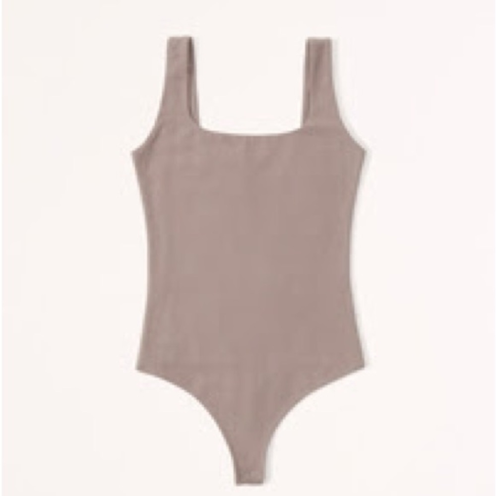 Abercrombie & Fitch Cotton Seamless Fabric Tank Bodysuit - Brown - Large